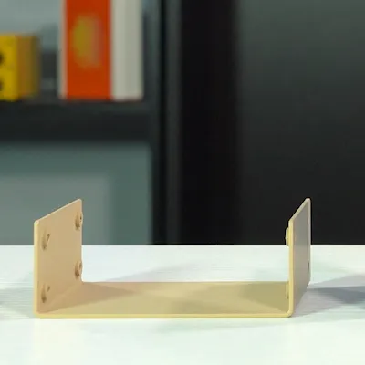 Formed into the shape of a U, these brackets are useful for mounting parallel surfaces together.